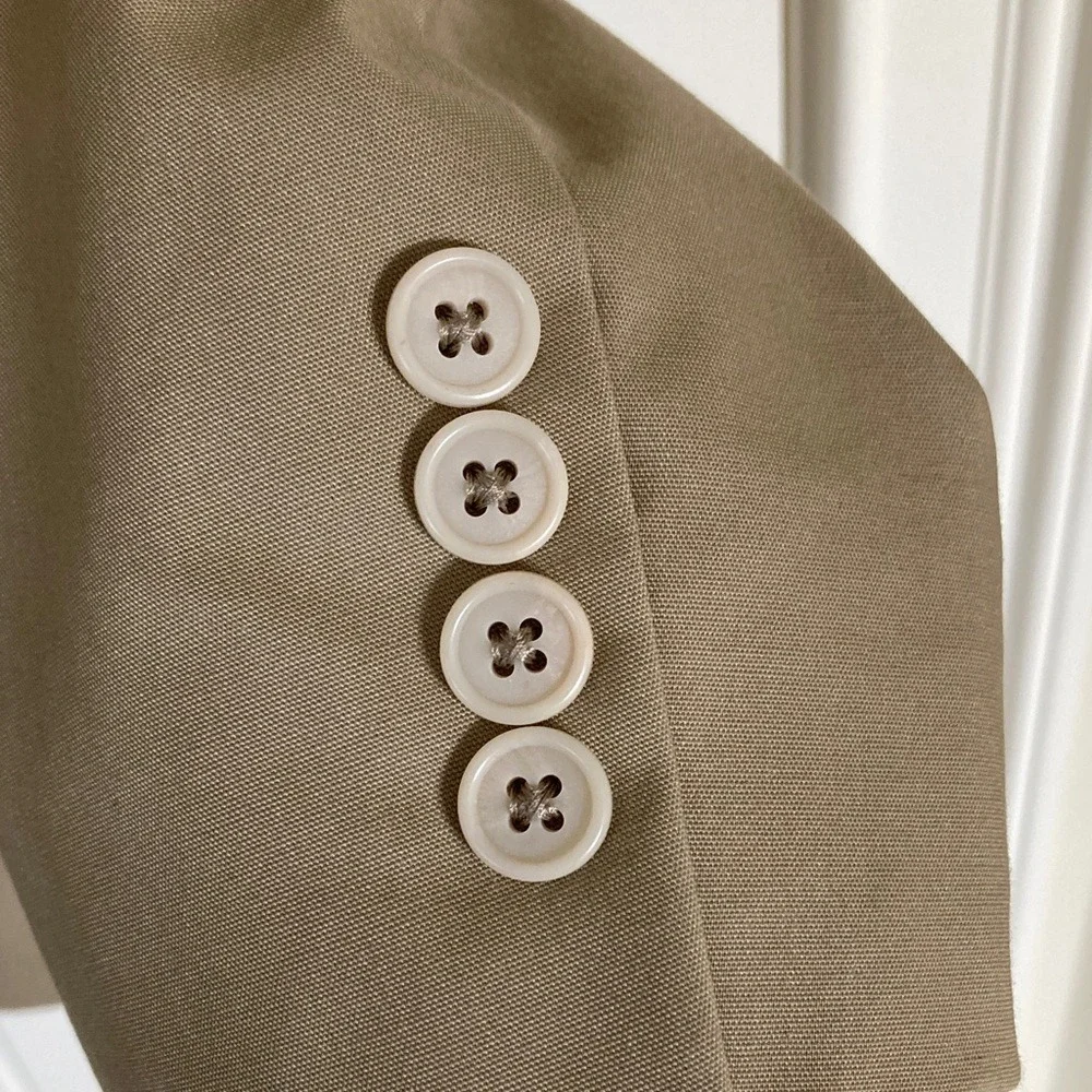 Jos A Bank Mens‎ Classic Tan Cotton Blend 2 Button Blazer Size 42R Office Career